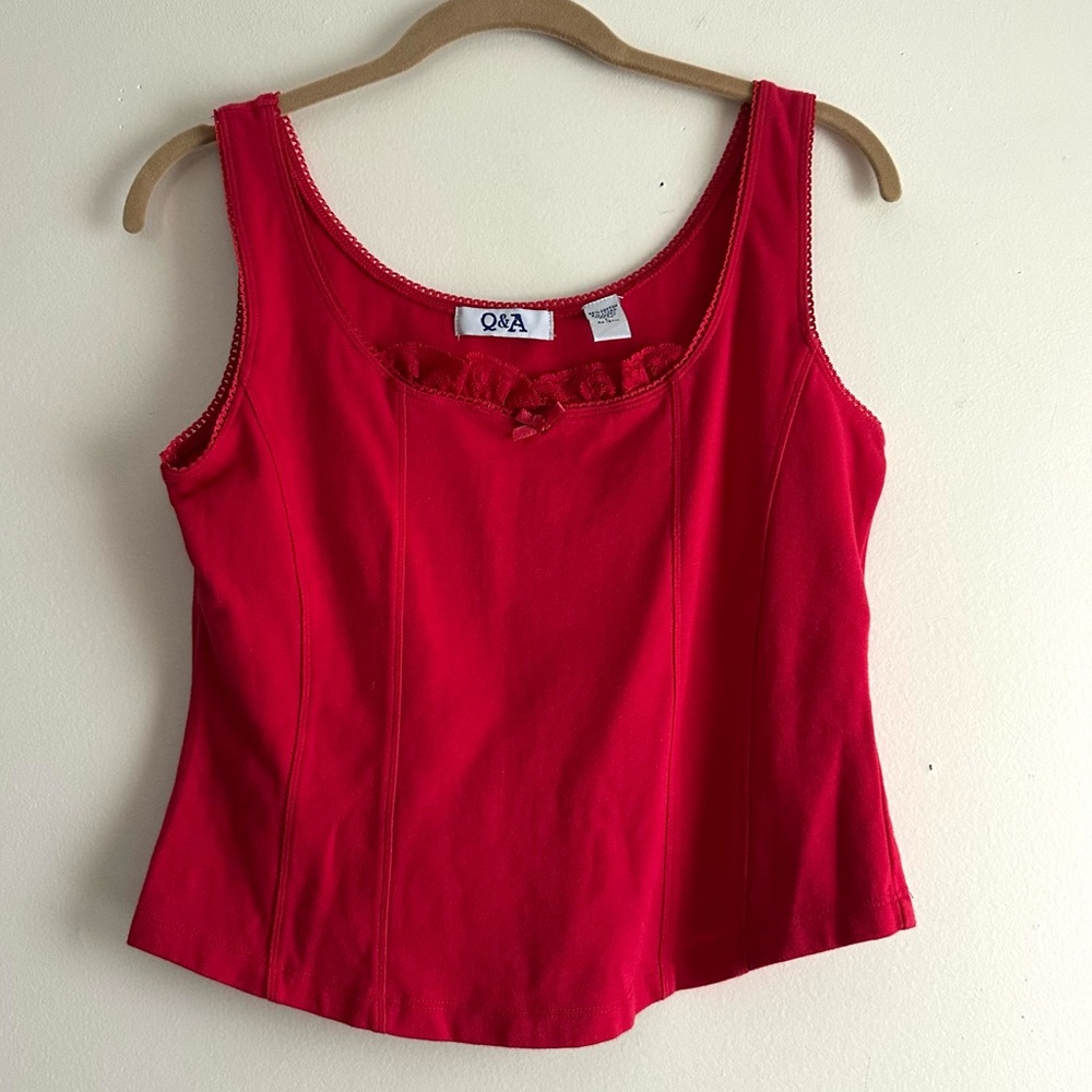 Q&A Corset Style Red Tank Top‎